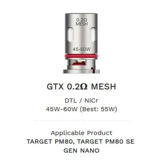 Coil Vaporesso GTX Mesh 0.2 Ohm Coil Vaporesso GTX Mesh 0.2 Ohm